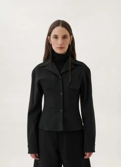 Lemaire-UK Women CONVERTIBLE COLLAR FITTED